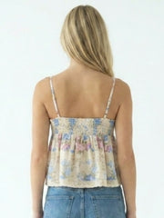 ANAIS - SLEEVELESS BLOUSE WITH PINTUCK & LACE