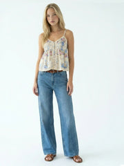 ANAIS - SLEEVELESS BLOUSE WITH PINTUCK & LACE