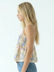 ANAIS - SLEEVELESS BLOUSE WITH PINTUCK & LACE