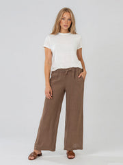 DREW - LINEN WIDE LEG PULL ON