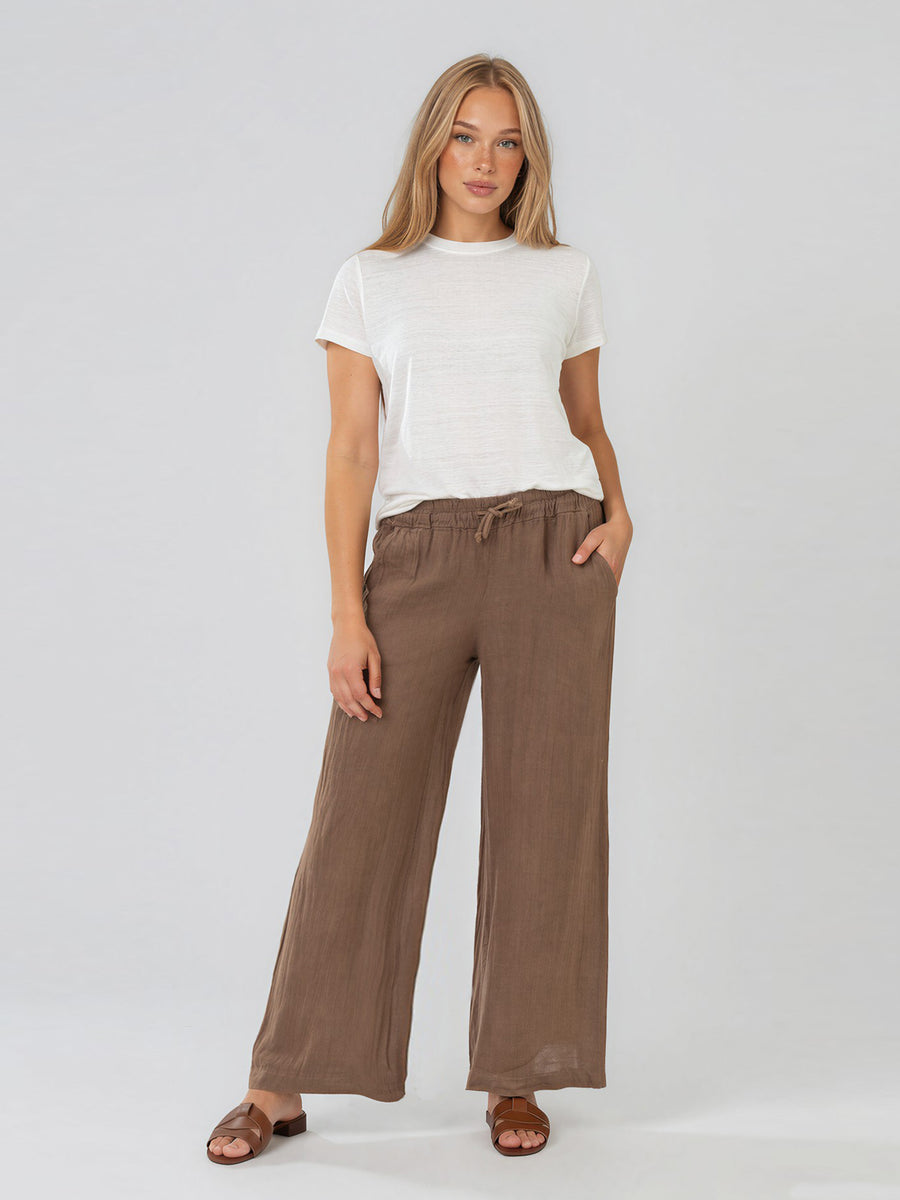 DREW - LINEN WIDE LEG PULL ON