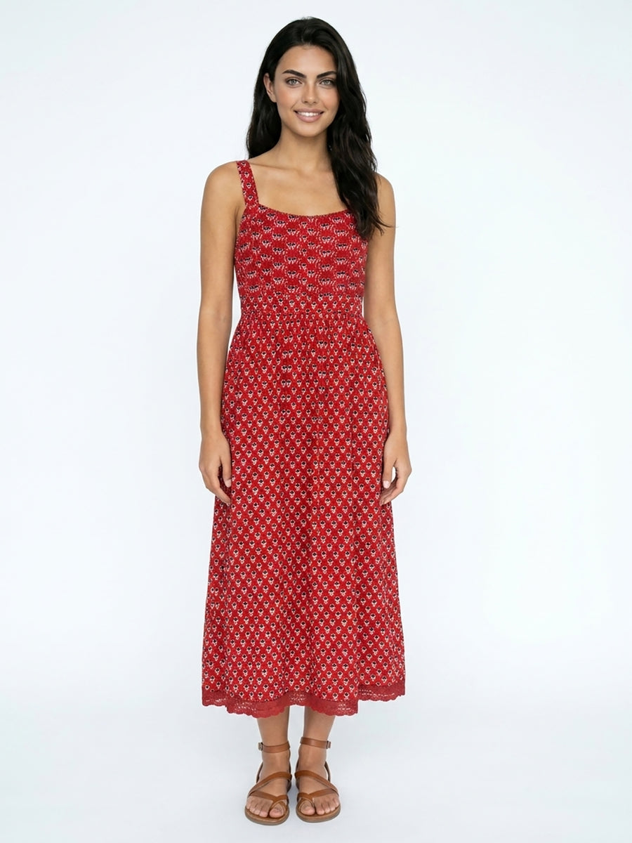 INIDRA - PLEATED MIDI DREESS