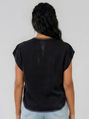 NELLA  - JACQUARD SHORT SLEEVE BLOUSE