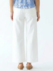 PAULINA - SLIM PALAZZO JEAN WHITE