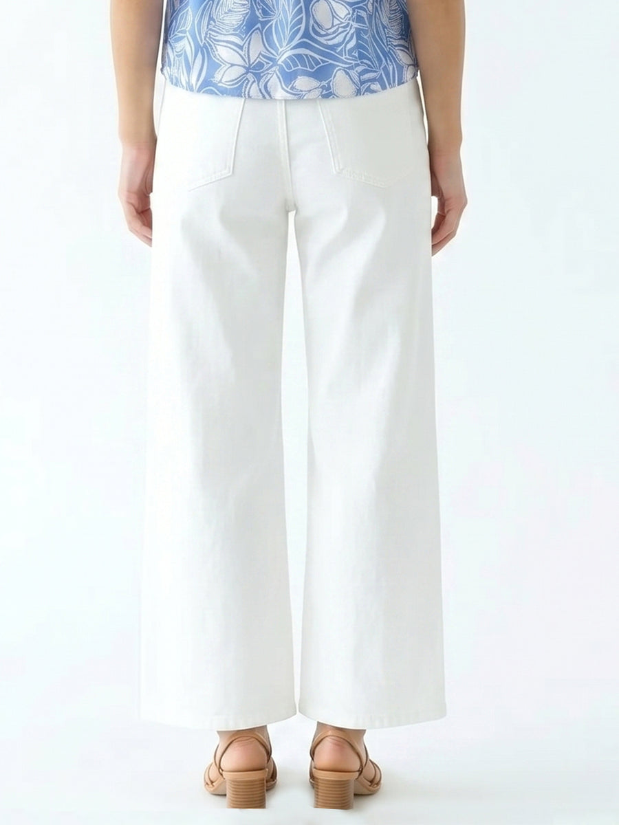 PAULINA - SLIM PALAZZO JEAN WHITE