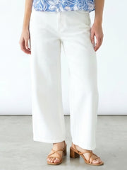 PAULINA - SLIM PALAZZO JEAN WHITE
