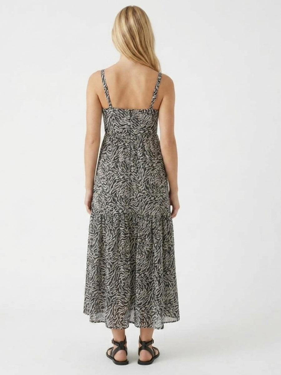 SASKIA - TIERED VOILE MIDI DRESS