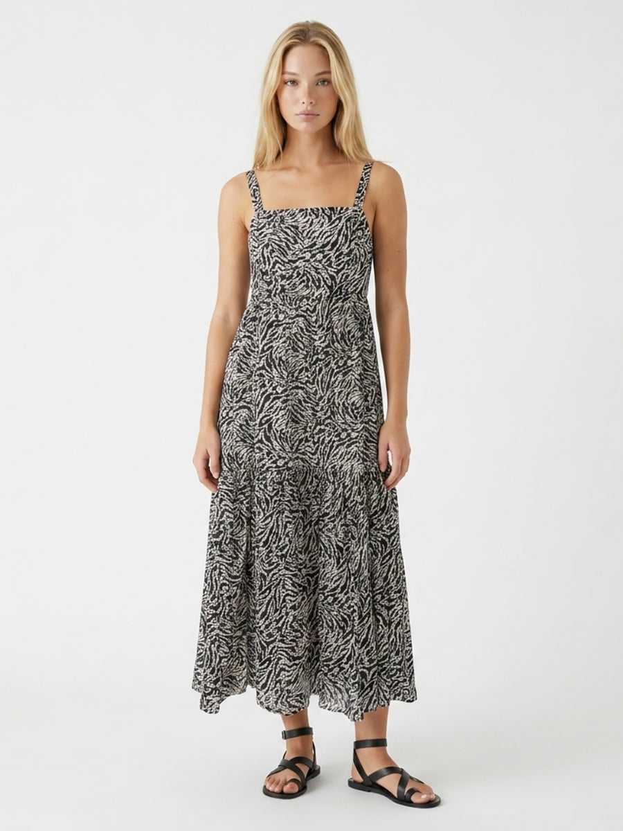 SASKIA - TIERED VOILE MIDI DRESS