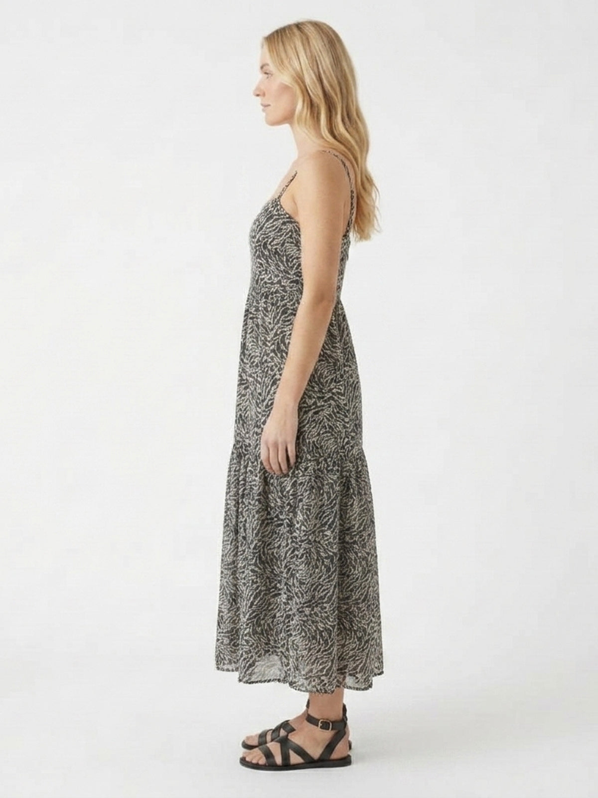 SASKIA - TIERED VOILE MIDI DRESS