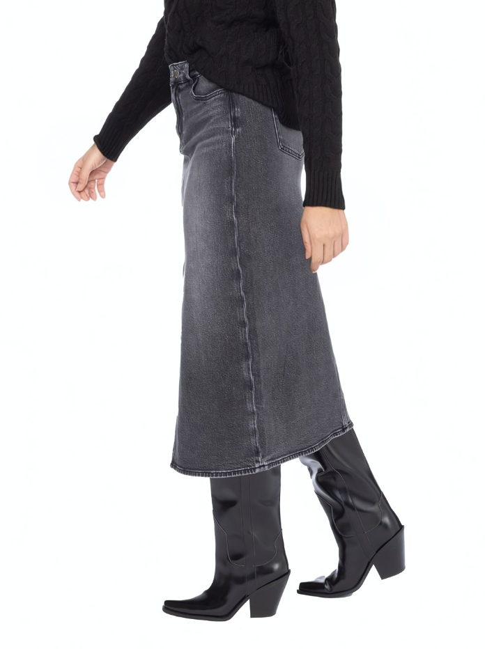 JERSEY - DENIM MIDI SKIRT