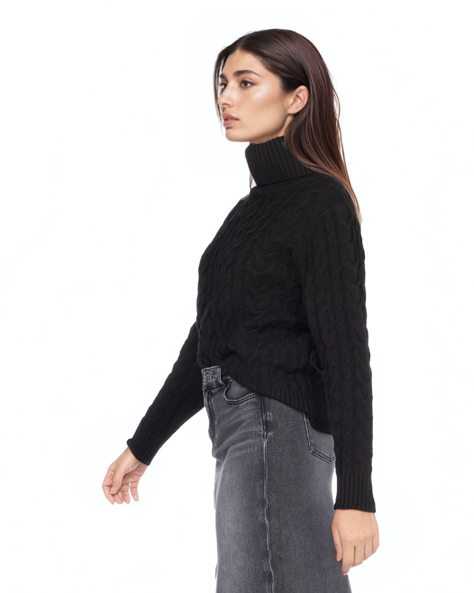 LORNA - TURTLENECK CABLE SWEATER