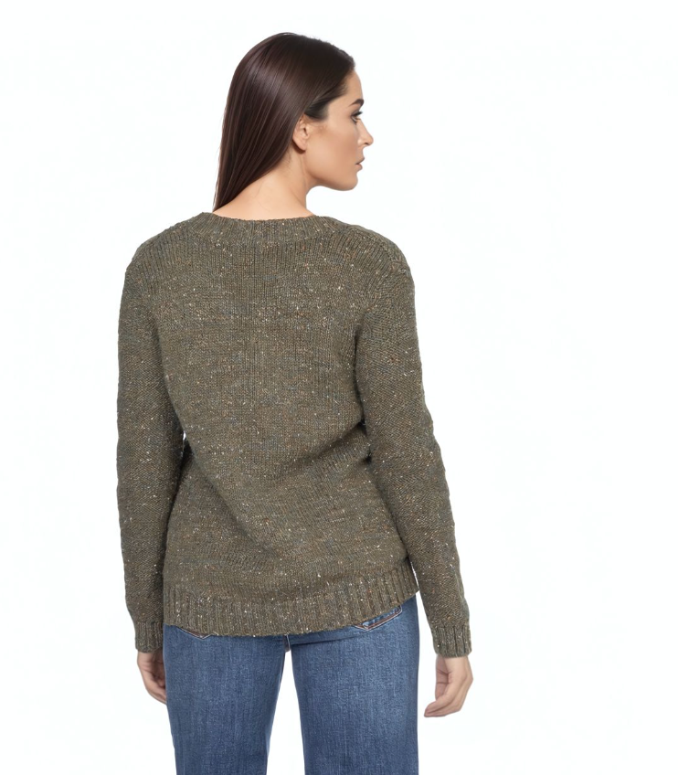 TAVI - CABLE V-NECK NEP SWEATER