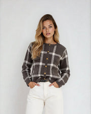 KEENAN - CREWNECK CARDIGAN