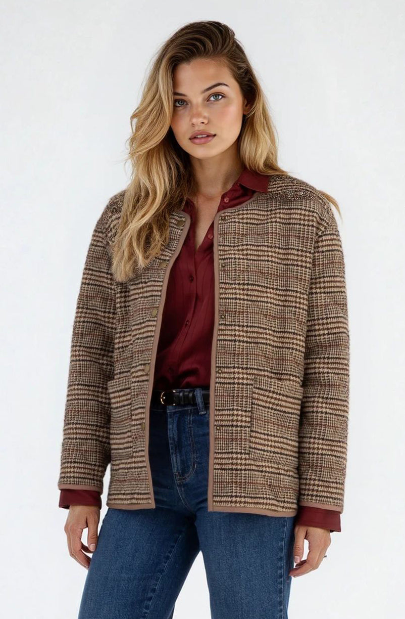 ANDI - QUILTED COLLARLESS JACKET