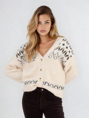 BABSI - FAIRISLE FANCY YARN CARDIGAN