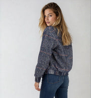 BRYNN - PLAID BOUCLE BOMBER JACKET